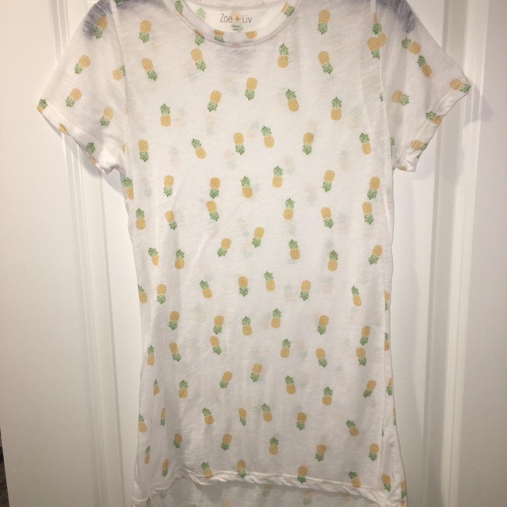 Extra Small White Zoe + Liv Pineapple T-Shirt